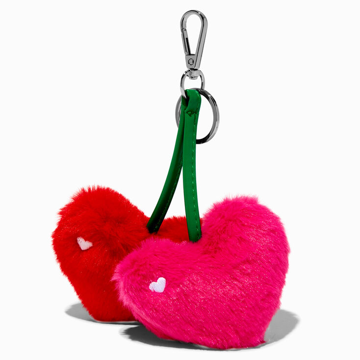 Heart Cherry Puffy Keychain,