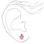 Sterling Silver Embellished Cupcake Stud Earrings - Pink,