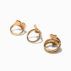 Snake &amp; Heart Rings - 3 Pack,