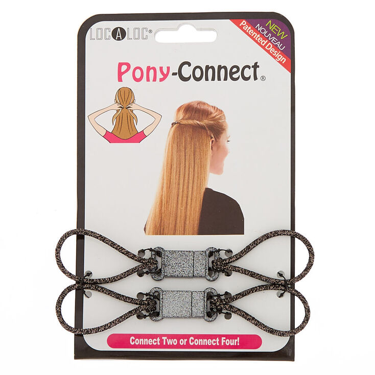 LocALoc&reg; Glitter Pony-Connect&reg; Hair Tool - Black, 2 Pack,