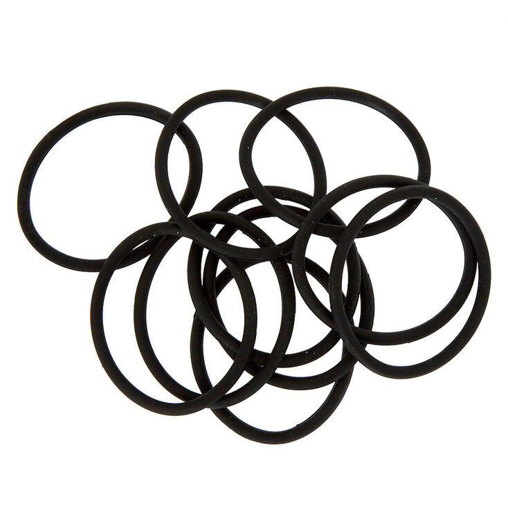 Sporty Hair Ties Black 10 Pack Claire S