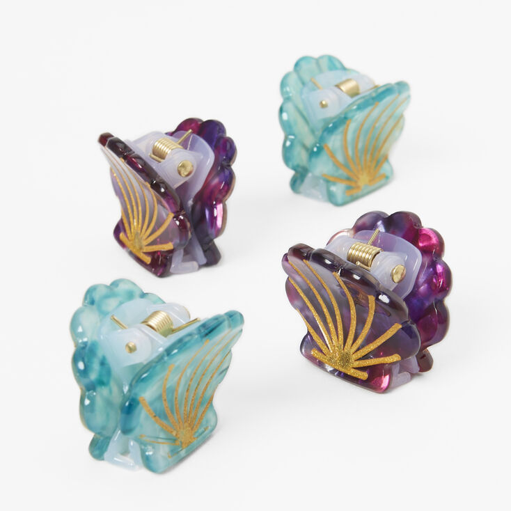 Pinces &agrave; cheveux coquillage couleur dor&eacute;e - Lot de 4,