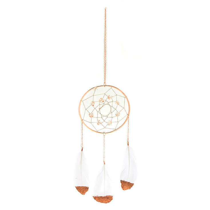 Metallic Feather Hanging Wall Art - Rose Gold,