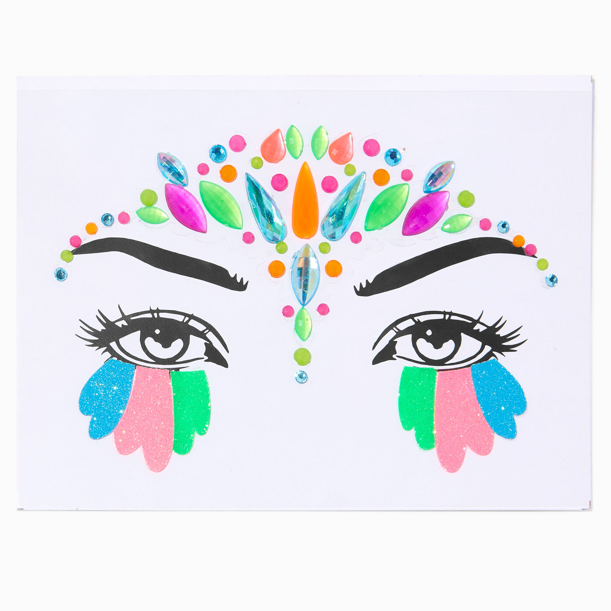 Rainbow Gemstone Face Stickers