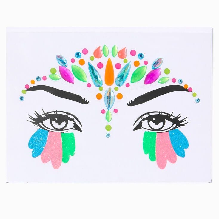 Rainbow Gemstone Face Stickers,