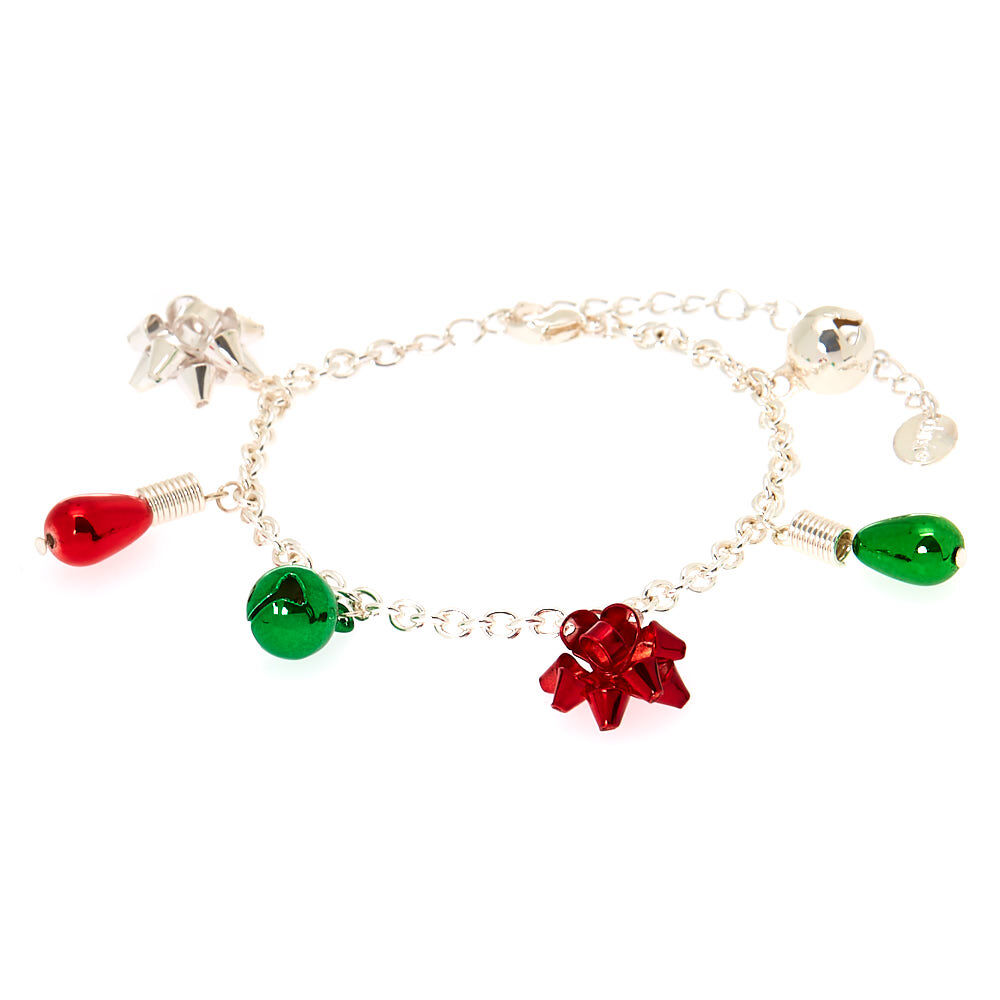 Silver Christmas Charm Bracelet,