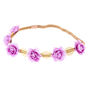 Gold Leaves &amp; Rose Flower Crown - Lilac,