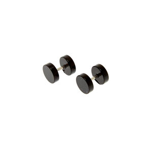 Black Faux 16G Ear Plug Earrings,