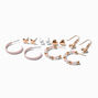 Pink &amp; Gold-tone Earring Stackables Set - 6 Pack,
