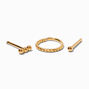 18G 18kt Gold Plated Titanium Cubic Zirconia Mixed Nose Jewelry Set - 3 Pack,