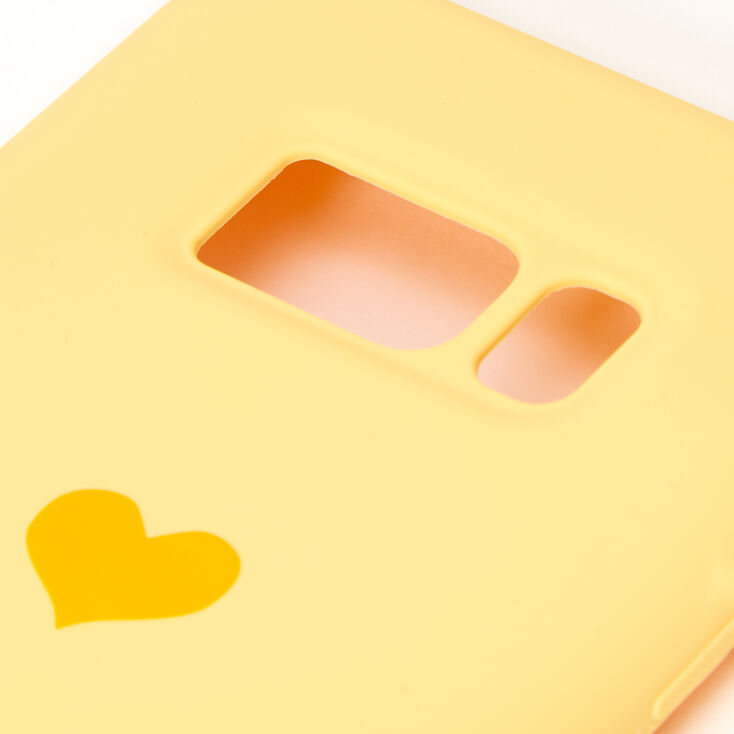 Coque de portable jaune avec c&oelig;ur - Compatible avec Samsung Galaxy S8,