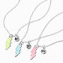 Best Friends Lightning Bolt UV Colour-Changing Pendant Necklaces - 3 Pack,