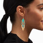 Turquoise Thread &amp; Spike 3&quot; Drop Earrings,