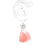Silver 3&quot; Feather Dreamcatcher Drop Earrings - Pink,