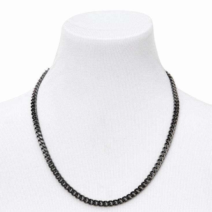 Collier 51&nbsp;cm cha&icirc;ne cubaine couleur h&eacute;matite,