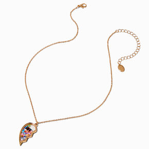 Best Friends Split Heart Shaker Pendant Necklaces - 2 Pack,