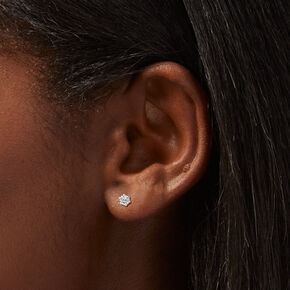 Clous d&#39;oreilles en argent avec strass en zircon cubique - 4&nbsp;mm,
