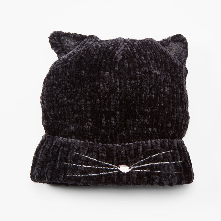 Cat Beanie Hat - Black,