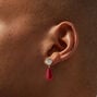 Ruby Woven Teardrop Gold-tone Fireball 0.5&quot; Drop Earrings,