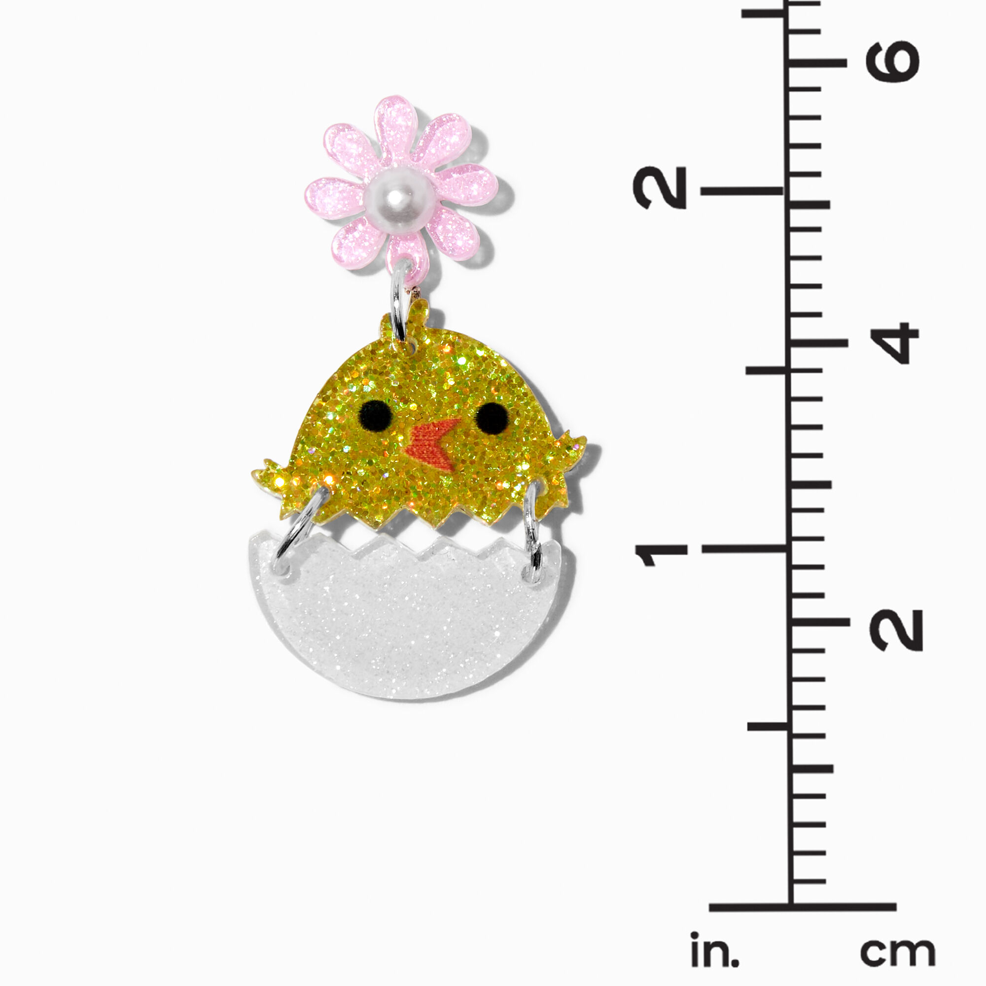 Easter Glittery Chicks 1.5" Drop Earrings,