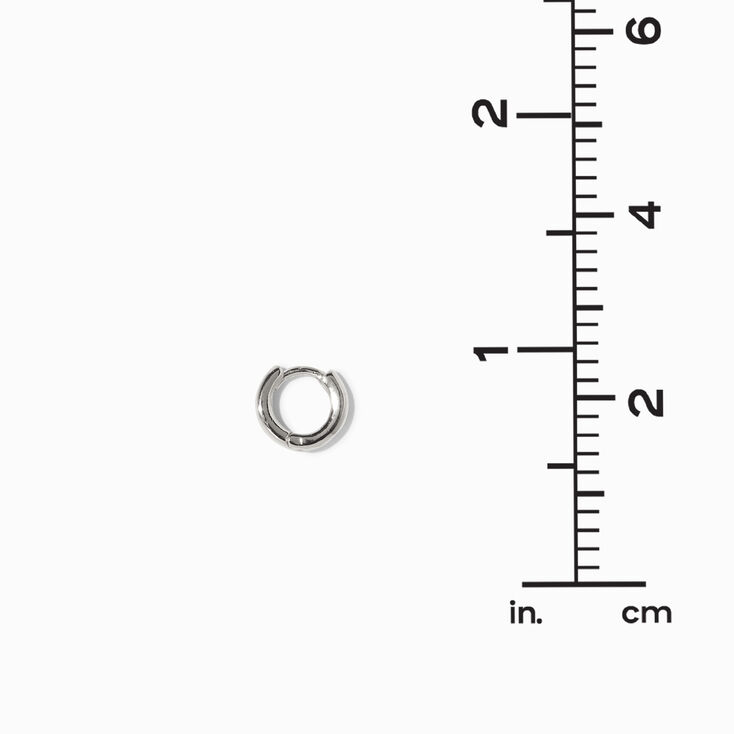 Silver-tone 10mm Huggie Hoop Earrings,