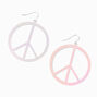 Pink Ombre Peace Sign 1.5&quot; Drop Earrings,