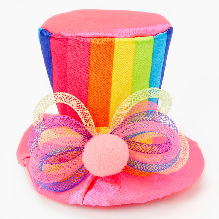 Rainbow Striped Top Hat Hair Clip,