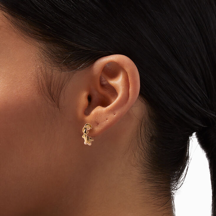 Gold-tone Fancy Textured Earrings Set - 6 Pack,
