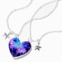 Best Friends Galaxy Split Heart Pendant Necklaces - 2 Pack,