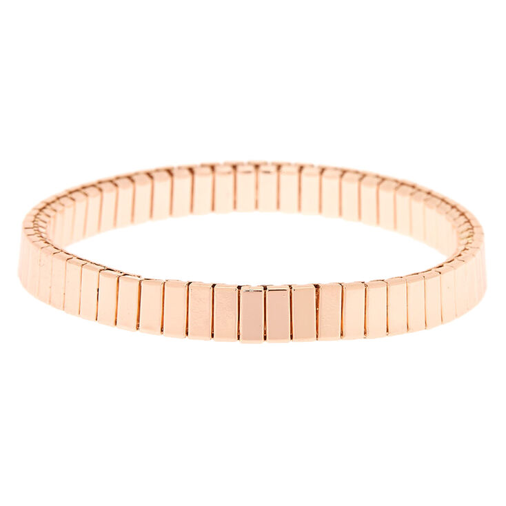 Claire's Bracelet élastique à maillons couleur doré rose
