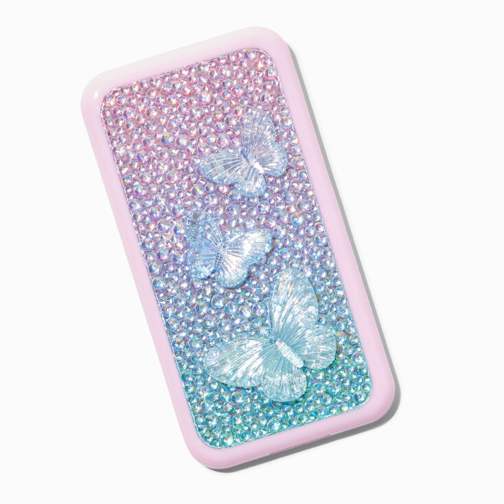 Pink Butterfly Bling Cell Phone Makeup Set,