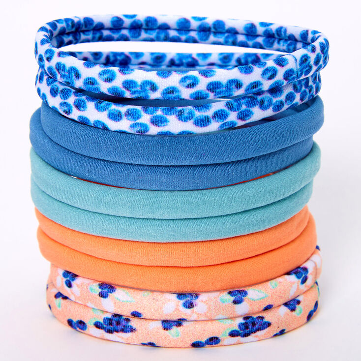 Claire's Élastiques à cheveux roulés pêche myrtille - Lot de 10
