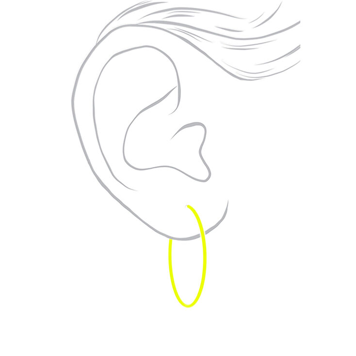 40MM Neon Hoop Earrings -  Yellow,