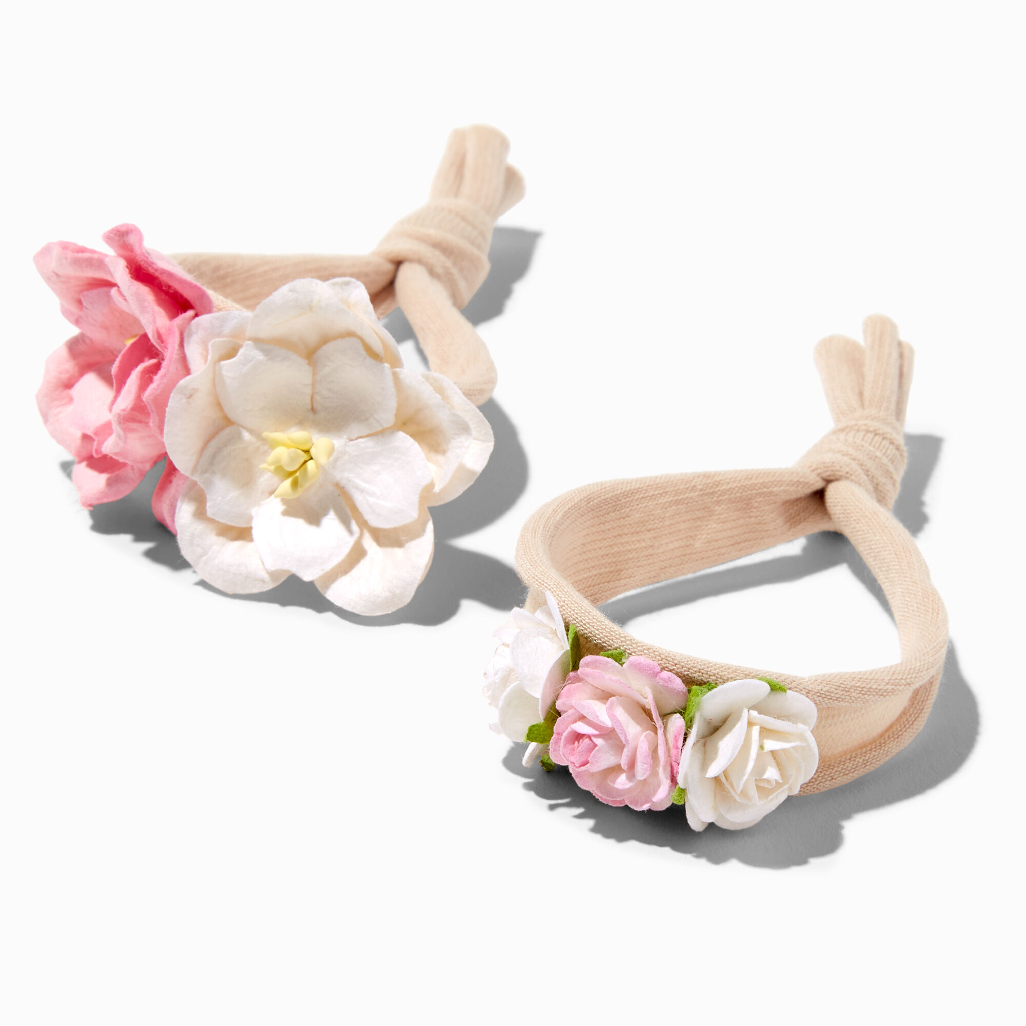 View Claires Club Dainty Flower Twist Rolled Hair Ties 2 Pack information