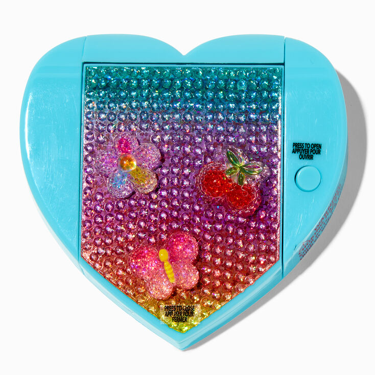 Claire&#39;s Club Blue Butterfly Heart Mechanical Lip Gloss Set,