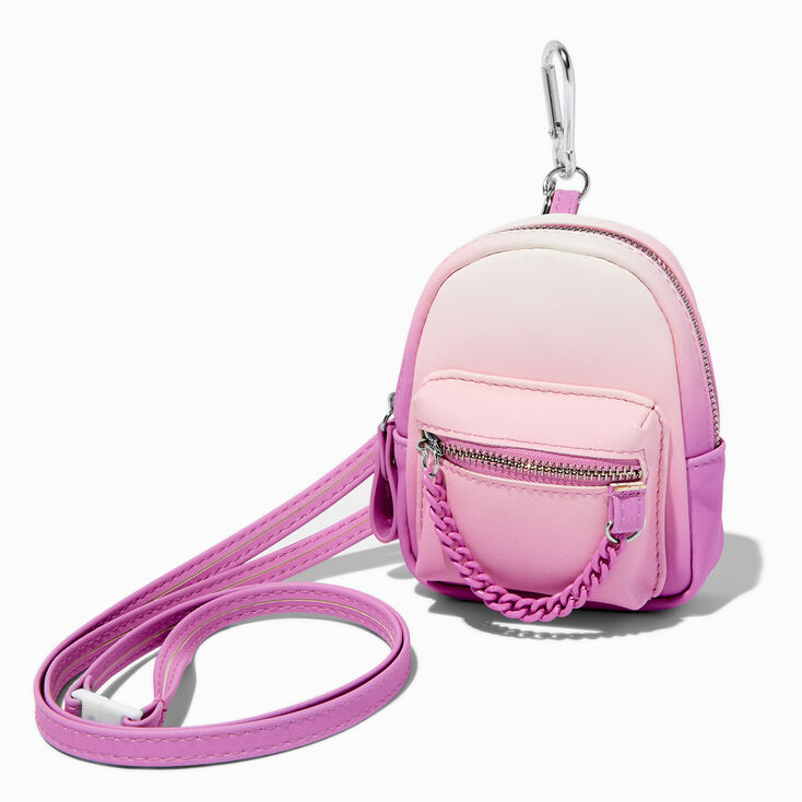 Porte-cl&eacute;s mini sac &agrave; dos violet d&eacute;grad&eacute;,
