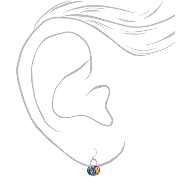 1&quot; Rainbow Rings Drop Earrings,