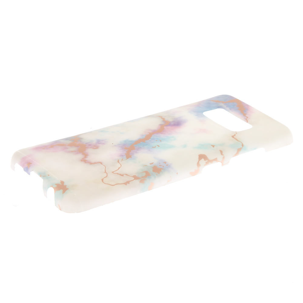 Coque de portable blanche effet marbré tons pastel - Compatible avec Samsung S8,