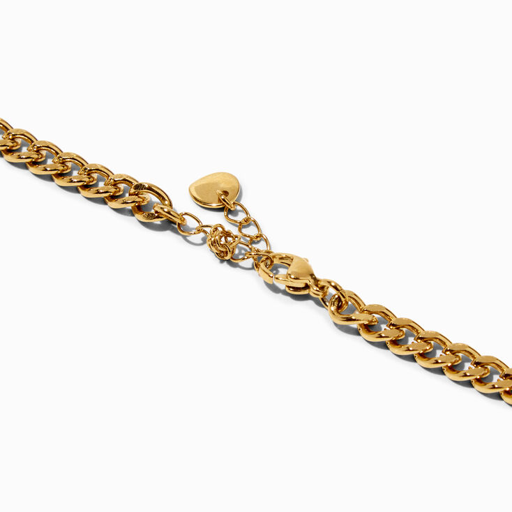 C LUXE by Claire&#39;s 18k Yellow Gold Plated Cubic Zirconia Confetti Curb Chain Necklace,