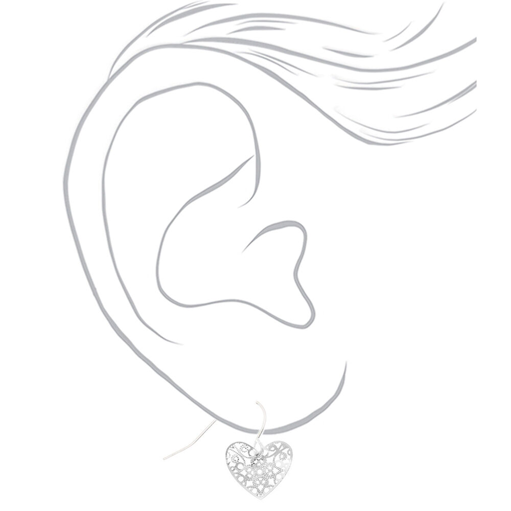 Silver Filigree Heart Jewellery Set - 2 Pack,