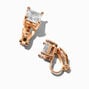 Gold-tone Cubic Zirconia 7MM Square Clip-on Earrings,