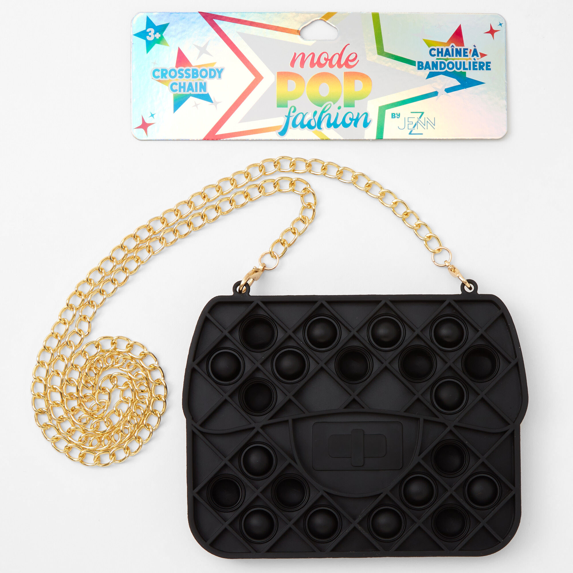 Pop Fashion Crossbody Purse-Shaped Fidget Toy - Black,
