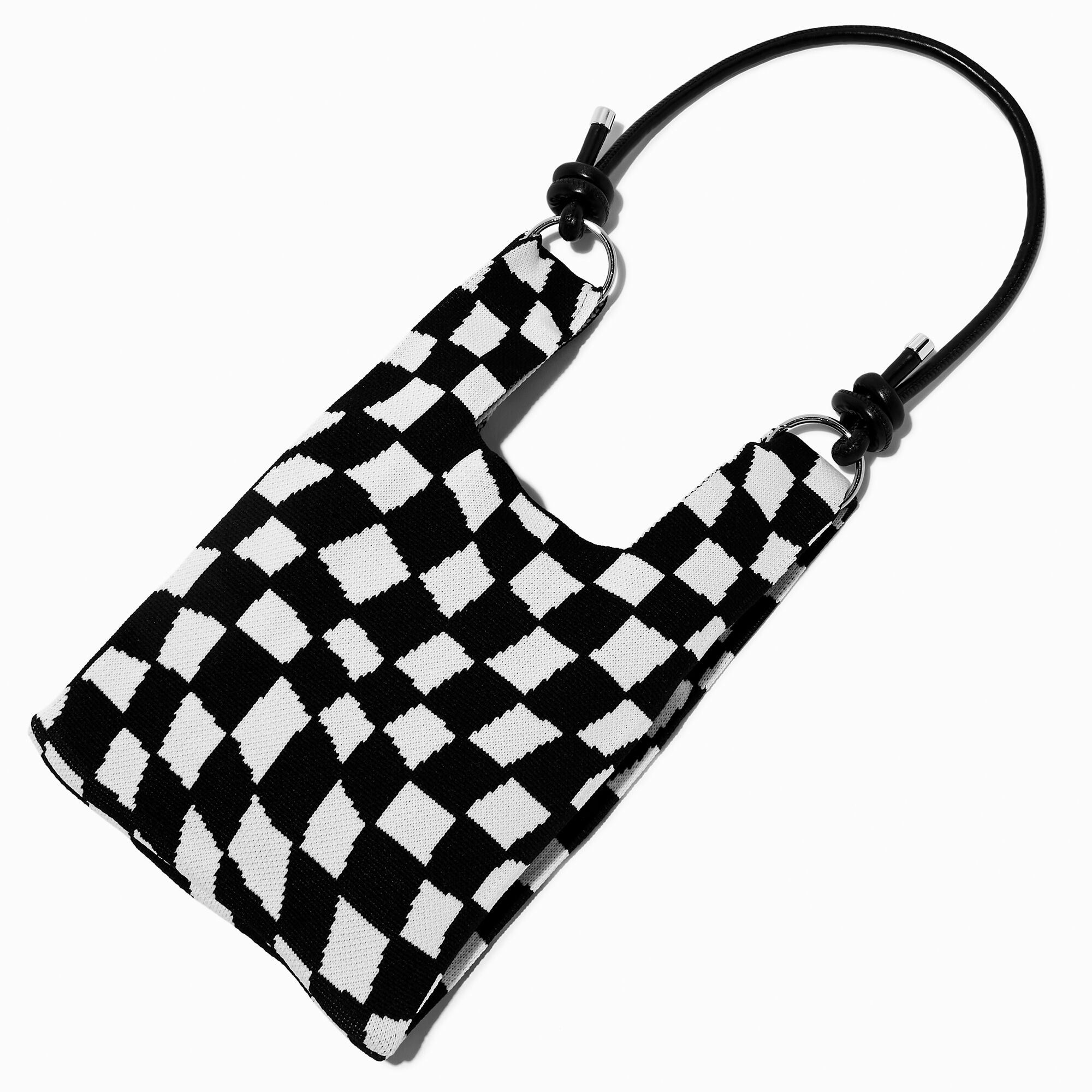Black & White Checkered Tote Bag,