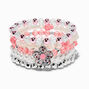 Pink Flower Beaded Stretch Bracelets - 5 Pack,