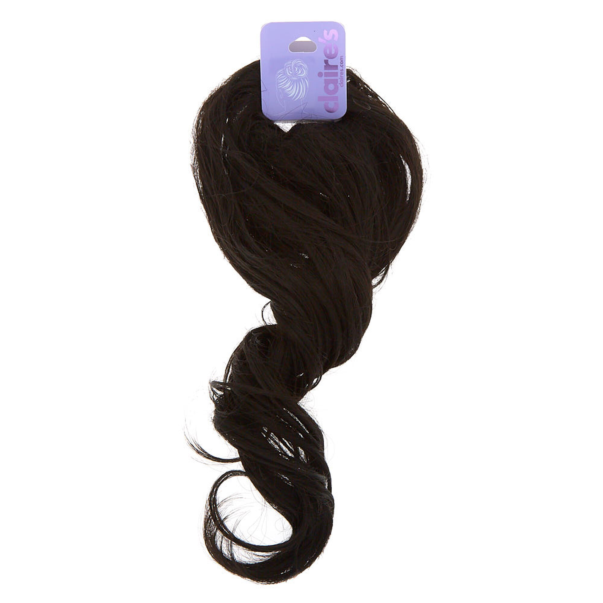 View Claires Long Curly Faux Hair Bobble Black information