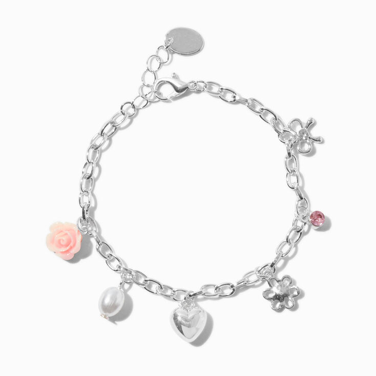 Silver-tone Coquette Charm Bracelet,