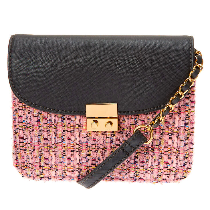 Claire's Sac à bandoulière en tweed - Rose