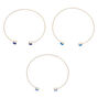 Silver Embellished Cuff Bracelets - Blue,