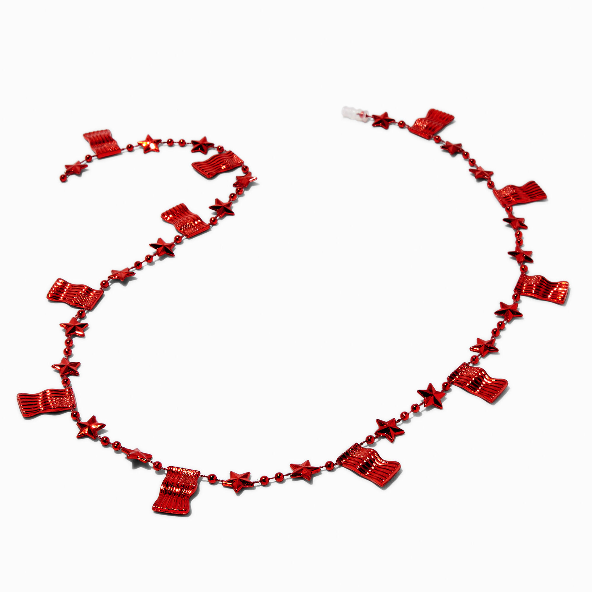 "USA" Red, White, & Blue Beaded Necklaces - 6 Pack,
