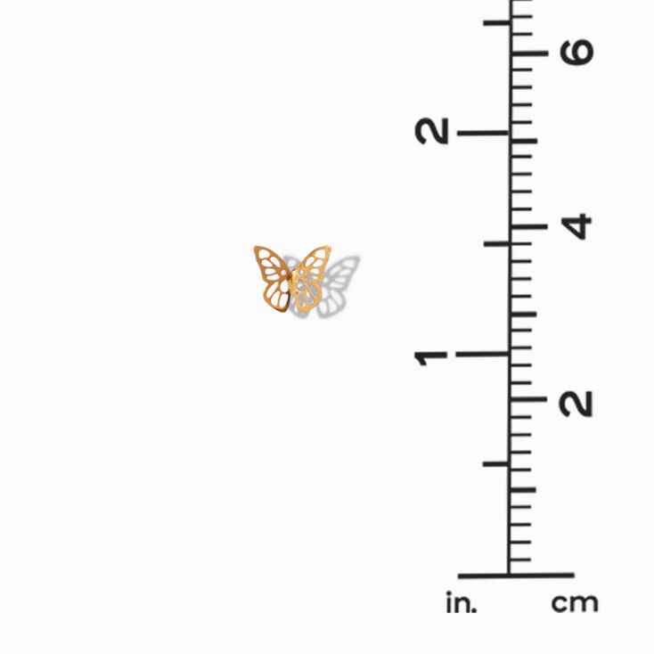 Clous d&#39;oreilles papillon en titane couleur dor&eacute;e  - Collection C Luxe,